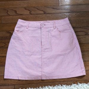 Forever 21 Pink and White Gingham Mini Skirt